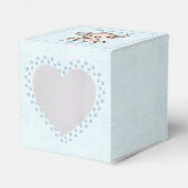 キュートブラウンベアーボーイブルーブランケット フェイバーボックス (正面サイド)