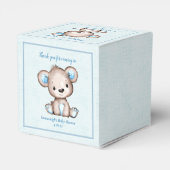 キュートブラウンベアーボーイブルーブランケット フェイバーボックス (裏面サイド)