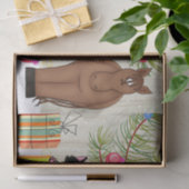 キュートブラウンホースとキットンバーンクリスマスホリデー 薄葉紙 (ギフト)