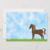 キュートブラウンホースガールズ誕生日招待状 招待状 (裏面)