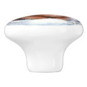 キュートブラウンポメラニア犬ウィンターアート セラミックノブ (側面)