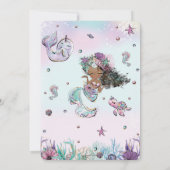 キュートブラウンマーメイドザシーナルファル誕生日 招待状 (裏面)