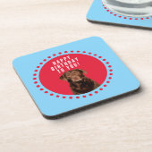 キュートブラウンラブラドールリトリーブドッグハッピーバースデー コースター (左側)