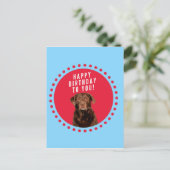 キュートブラウンラブラドールリトリーブドッグハッピーバースデー ポストカード (スタンド正面)