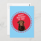 キュートブラウンラブラドールリトリーブドッグハッピーバースデー ポストカード (正面/裏面)