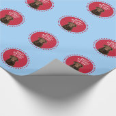 キュートブラウンラブラドールリトリーブドッグハッピーバースデー ラッピングペーパー (角)