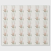 キュートブラウンレインディアスターズイラストレーションクリスマス ラッピングペーパー (フラット)