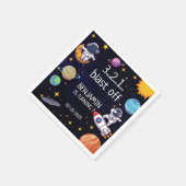 キュートブラストオフテーマ任意の年齢誕生日 スタンダードカクテルナプキン (角)