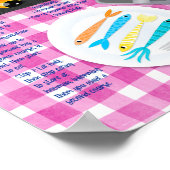 キュートブラックおもしろいキャットブレックファーストレシピ ポスター (角)