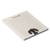 キュートブラックとタンダシュント |ウィーナー犬が並んだ ノートパッド (アングル)