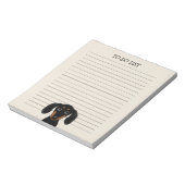 キュートブラックとタンダシュント |ウィーナー犬が並んだ ノートパッド (回転)