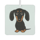 キュートブラックとタンダシュント |漫画ウィーナー犬 カーエアーフレッシュナー (裏面)