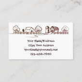 キュートブラックアンドホワイトカウズ納屋周囲の庭ファーム 名刺 (裏面)