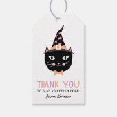キュートブラックウィッチキャットハロウィーン誕生日名 ギフトタグ (正面)