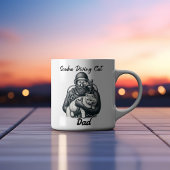 キュートブラックオンホワイトスキューバダイビングキャットパパ コーヒーマグカップ