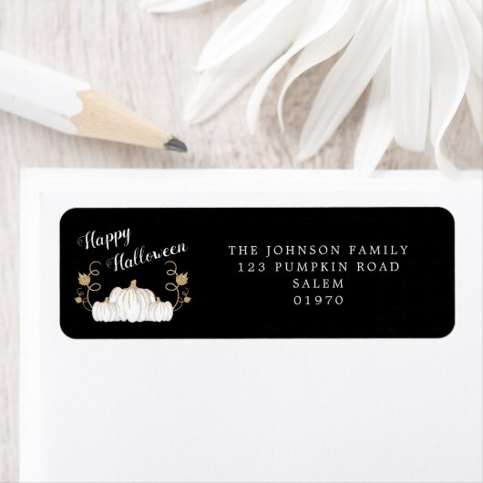 キュートブラックカボチャハッピーハローウィンアドレス ラベル (インサイチュ)