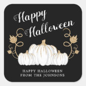 キュートブラックカボチャハッピーハローウィン スクエアシール (正面)