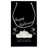 キュートブラックカボチャハッピーハローウィン スモールペーパーバッグ (裏面)