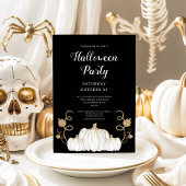 キュートブラックカボチャハローウィンパーティ 招待状
