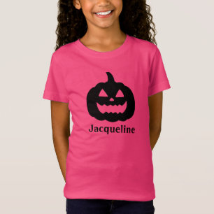 キュートブラックカボチャ名前をカスタムするハロウィーンTシャツ Tシャツ