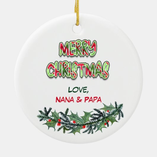 キュートブラックキットンクリスマスリース セラミックオーナメント (裏面)