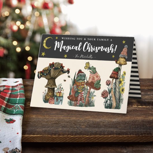 キュートブラックキメリーームコテージコーラスクリスマスホ シーズンカード