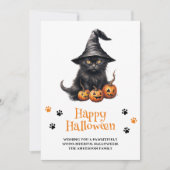 キュートブラックキャットカボチャハッピーハローウィン シーズンカード (正面)