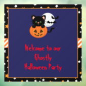 キュートブラックキャットカボチャハローウィンパーティ ウィンドウサイン (シート3)