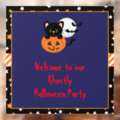キュートブラックキャットカボチャハローウィンパーティ ウィンドウサイン (シート2)