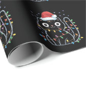 キュートブラックキャットサンタクリスマスライトニャー子猫 ラッピングペーパー (ロールコーナー)