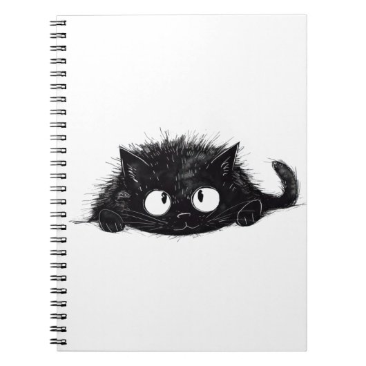 キュートブラックキャットスケッチ ノートブック (正面)