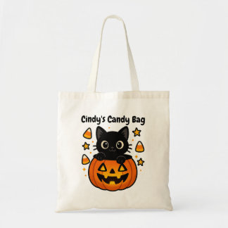 キュートブラックキャットハロウィンバッグ トートバッグ