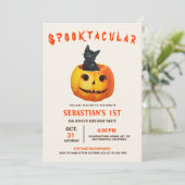 キュートブラックキャットハロウィン誕生日 招待状 (スタンド正面)