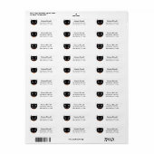 キュートブラックキャットハロウィーン誕生日差出人住所 ラベル (フルシート)