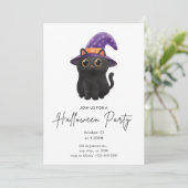 キュートブラックキャットハローウィンパーティ 招待状 (スタンド正面)