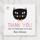 キュートブラックキャットパステルハロウィーン誕生日名 フェイバータグ (正面)