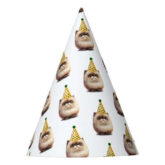 キュートブラックキャット誕生日 | キットンポーティ パーティーハット (正面)