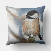 キュートブラックキャップ《鳥》アメリカゴガラアート クッション (裏面)