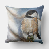 キュートブラックキャップ《鳥》アメリカゴガラアート クッション (正面)