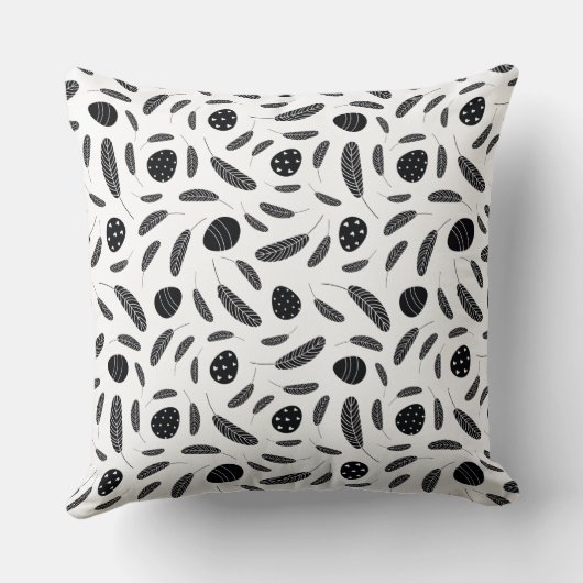 キュートブラックコットンテールコテージファームハウスイースター クッション (裏面)