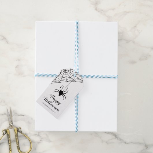 キュートブラックスパイダーハッピーハローウィン ギフトタグ (より糸付き)