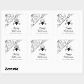 キュートブラックスパイダーハッピーハローウィン スクエアシール (シート)