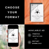 キュートブラックスパイダーハロウィーンディナーパーティー 招待状