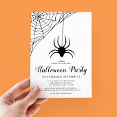 キュートブラックスパイダーハローウィンパーティ 招待状