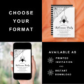 キュートブラックスパイダーハローウィンパーティ 招待状