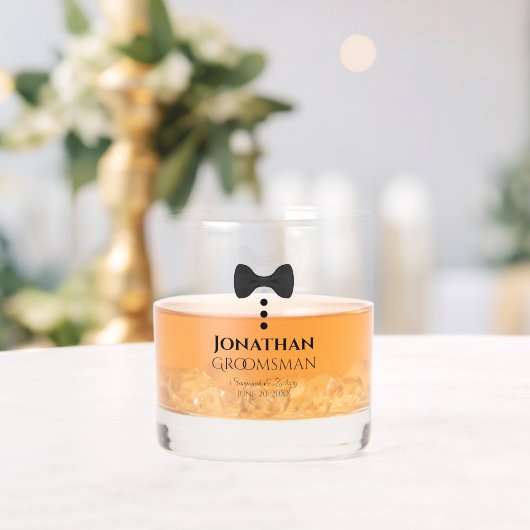 キュートブラックタイグロムスマン結婚花婿介添人のプレゼント ウイスキーグラス (インサイチュ (ウェディング))