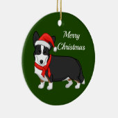 キュートブラックタンカーディガンウェルシュコーギー愛犬家 セラミックオーナメント (右)