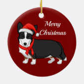 キュートブラックタンカーディガンウェルシュコーギー愛犬家 セラミックオーナメント (裏面)