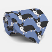 キュートブラックタンカーディガンウェルシュコーギー愛犬家 ネクタイ (ロール)