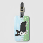 キュートブラックタンカーディガンウェルシュコーギー愛犬家 ラゲッジタグ (正面縦)